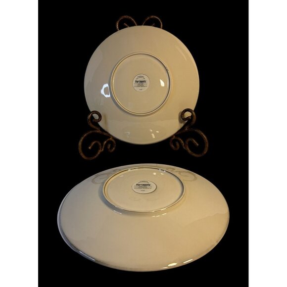 Pier 1 Imports Set-4 Sanctuary Starburst Cream Brown Coupe Dinner Plates 11.5" - Picture 7 of 8